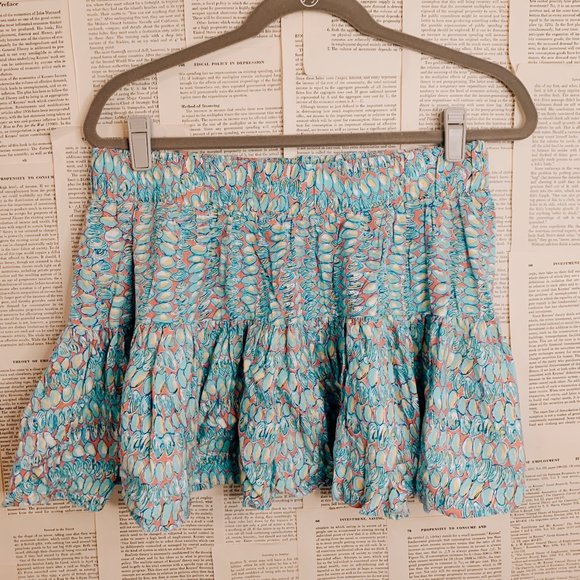 Lilly Pulitzer Dresses & Skirts - Blue with Pink and Yellow Shell Skirt